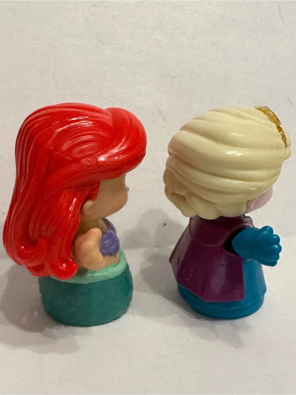 Mattel Little People Ariel Mermaid Red Hair & Anna Blue Dress Figures